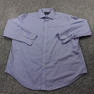 Ralph Lauren Shirt Mens 2XL 18 34/35 Blue Long Sleeve Button Up Preppy Non Iron